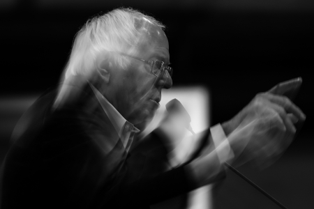Sen. Bernie Sanders (I-Vt.) speaks during a town hall event in Rindge, N.H. on Feb. 10, 2020.