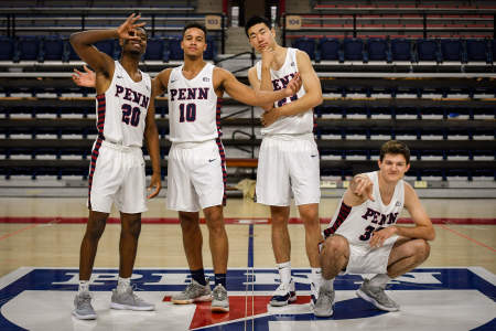 (From left) Bryce Washington, Alex Amegwu, Michael Wang, and Griffin Ryan. Oct. 24, 2018.