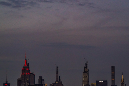 The Empire State Building  lit up red almost every night to honor healthcare workers treating COVID-19 patients.